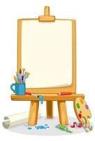 Art Easel with Colors, Brushes and Color Palette vector