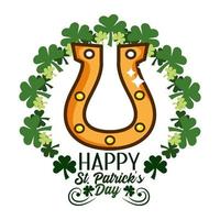 St. Patrick day banner with horseshoe  vector