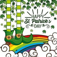 St. Patrick day banner with Elf boots vector