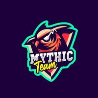 búho mascota logo estilo deportivo vector