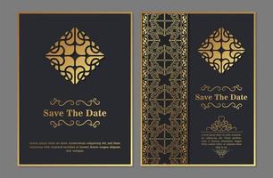 Luxury invitation template with abstract ornament vector