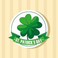 St Patrick's Day seal with clover vector