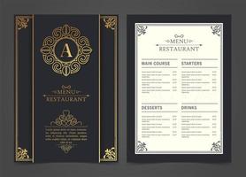 Menu restaurant luxury design template vector