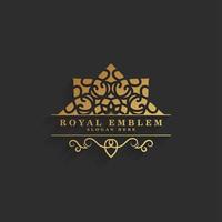 Ornamental logo line art style luxury vector