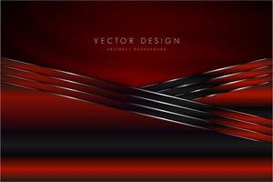 Red technological metallic background with silk. vector