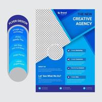 Corporate blue business flyer template design vector