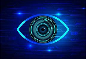 Blue eye and future technology concept background vector