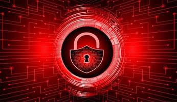 Closed padlock on red digital background vector