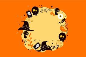 Halloween Circle Frame  vector