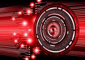 Red eye cyber circuit future technology concept background vector