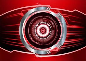 Red eye cyber circuit future technology concept background vector