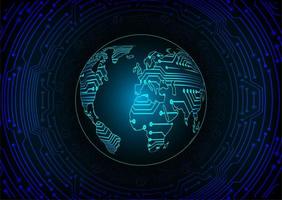 Blue world cyber circuit future technology concept background vector