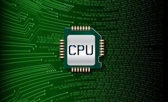 Fondo de concepto de circuito de cpu verde vector