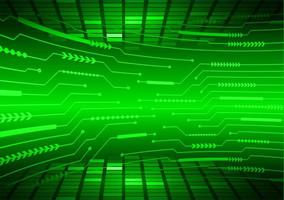 Green cyber circuit technology background vector