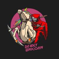 Unicorn with Grim Reaper vector