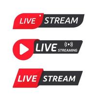 Live streaming symbol set Online broadcast icons vector