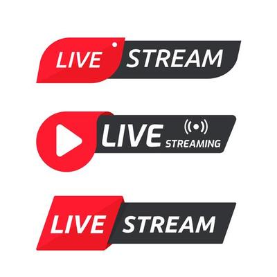 Live streaming symbol set Online broadcast icons