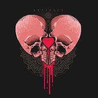 Heart Shaped Skulls vector