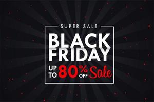 Black Friday text box on black background For special discounts  vector