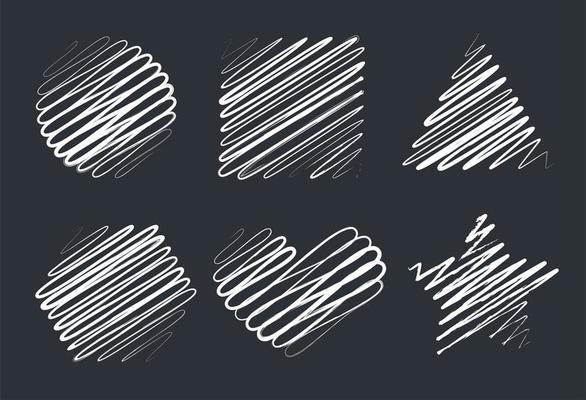Hand drawn chalk line drawings