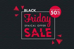 Black Friday textbox on black background  vector