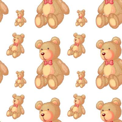 Teddy bear seamless pattern background