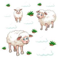 Sheep seamless pattern background vector