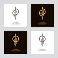 Luxury jewelry or decorative accessory icon set vector