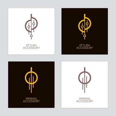 Luxury jewelry or decorative accessory icon set