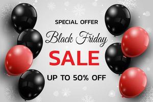 Black Friday Sale Poster with Balloons vector