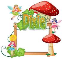 Pixie logos with blank banner on white background vector