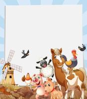 Farm animals living on farmland vector