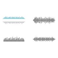 Sound wave images set vector