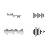 Sound wave images set vector