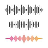 Sound wave images set vector