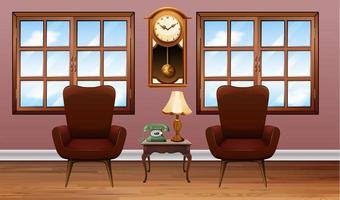 Room with two brown armchairs vector