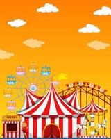 Amusement park scene at daytime vector