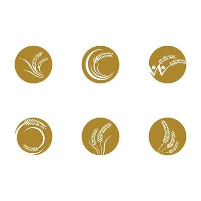 Wheat logo images set
