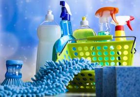 Cleaning products, home work colorful theme photo