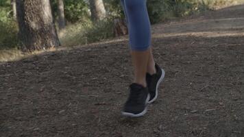 mouvement lent des pieds de la jeune femme sur la bonne voie video