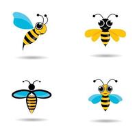 conjunto de imágenes de logotipo de abeja vector