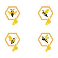 conjunto de imágenes de logotipo de abeja vector