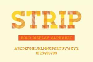 Bold Serif Display Stripes Alphabet vector