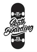 logo de skate en blanco y negro para camiseta vector