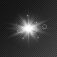 Flash estrella transparente abstracto con foco y lente