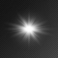 Transparent Star Flash with Spotlight and Lens vector