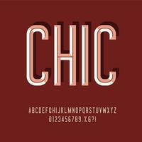 Inline Condensed Chisel Display Typeface vector