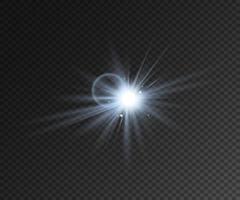 Realistic Light Effect Star with Sparkles vector