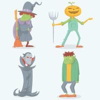 Halloween character collection vector