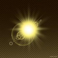 Yellow Warm Light Effect, Sun Rays vector